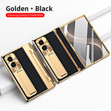 Load image into Gallery viewer, Luxury Leather Magnetic Bracket Shell Electroplated Phone Case With Screen Protector For Galaxy Z Fold8 Wide Ultra