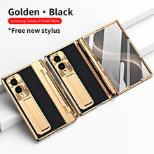 Load image into Gallery viewer, Luxury Leather Magnetic Bracket Shell Electroplated Phone Case With Screen Protector For Galaxy Z Fold8 Wide Ultra