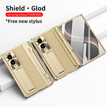 Load image into Gallery viewer, Luxury Leather Magnetic Bracket Shell Electroplated Phone Case With Screen Protector For Galaxy Z Fold8 Wide Ultra