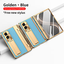 Load image into Gallery viewer, Luxury Leather Magnetic Bracket Shell Electroplated Phone Case With Screen Protector For Galaxy Z Fold8 Wide Ultra