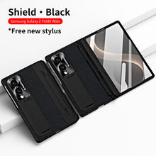 Load image into Gallery viewer, Luxury Leather Magnetic Bracket Shell Electroplated Phone Case With Screen Protector For Galaxy Z Fold8 Wide Ultra