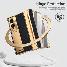 Load image into Gallery viewer, Luxury Leather Magnetic Bracket Shell Electroplated Phone Case With Screen Protector For Galaxy Z Fold8 Wide Ultra