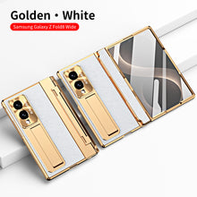 Load image into Gallery viewer, Luxury Leather Magnetic Bracket Shell Electroplated Phone Case With Screen Protector For Galaxy Z Fold8 Wide Ultra
