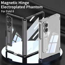Load image into Gallery viewer, Magnetic Hinge Protective Clear Phone Case with Built-In Tempered Glass & Bracket For Galaxy Z Fold8 Wide Ultra