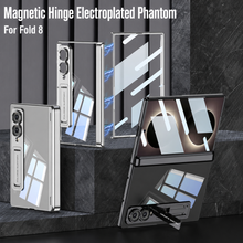 Load image into Gallery viewer, Magnetic Hinge Protective Clear Phone Case with Built-In Tempered Glass & Bracket For Galaxy Z Fold8 Wide Ultra