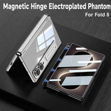 Load image into Gallery viewer, Magnetic Hinge Protective Clear Phone Case with Built-In Tempered Glass & Bracket For Galaxy Z Fold8 Wide Ultra