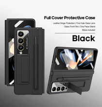 Load image into Gallery viewer, Leather Anti-fall Protective Pen Slot Phone Case With Front Protection Film & Stylus For Samsung Galaxy Z Fold5 Fold4 - Mycasety Mycasety