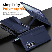Load image into Gallery viewer, Hinge Pen Box Shockproof Phone Case With Screen Protector & Wristband Holder For Galaxy Z Fold 7/6/5/4/3