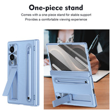 Load image into Gallery viewer, Golden Electroplated Leather Phone Case With Built-in Tempered Glass & Stylus For Galaxy Z Fold8 Wide Ultra