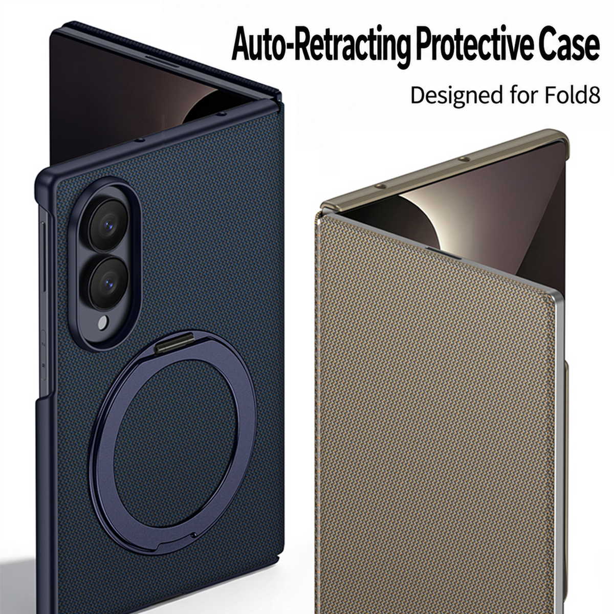 Galaxy Z Fold8 | Magnetic Flip Phone Case with Expandable Cover & Built-in Magnetic Ring Holder | 🔥 Limited-Time 50% OFF 🏷️🎉🥳