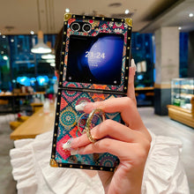 Load image into Gallery viewer, Retro Boho Style Ring Case With Lanyard for Galaxy Z Flip 6/5/4/3
