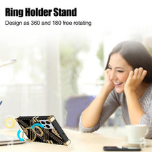 Load image into Gallery viewer, Luxury Brand Black Rose Flower Stripe Glitter Gold Square Case For Samsung