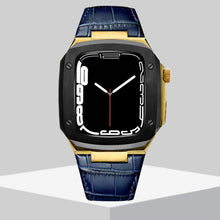 Load image into Gallery viewer, Luxury Metal Case Leather Strap For Apple Watch Series 44/45 mm - Mycasety Mycasety