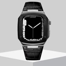 Load image into Gallery viewer, Luxury Metal Case Leather Strap For Apple Watch Series 44/45 mm - Mycasety Mycasety