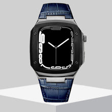 Load image into Gallery viewer, Luxury Metal Case Leather Strap For Apple Watch Series 44/45 mm - Mycasety Mycasety