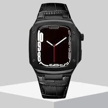 Load image into Gallery viewer, Luxury Metal Case Leather Strap For Apple Watch Series 44/45 mm - Mycasety Mycasety