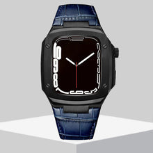 Load image into Gallery viewer, Luxury Metal Case Leather Strap For Apple Watch Series 44/45 mm - Mycasety Mycasety