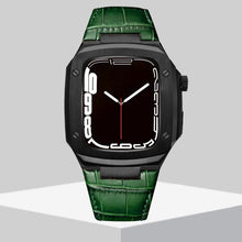 Load image into Gallery viewer, Luxury Metal Case Leather Strap For Apple Watch Series 44/45 mm - Mycasety Mycasety