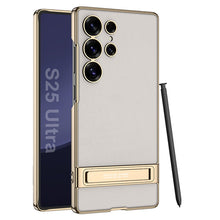 Load image into Gallery viewer, Leather Electroplated Protective Phone Case With Invisible Holder For Galaxy S25 S24 S23 Ultra Plus