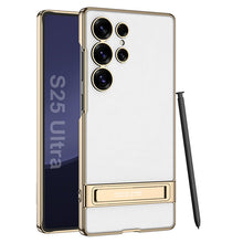 Load image into Gallery viewer, Leather Electroplated Protective Phone Case With Invisible Holder For Galaxy S25 S24 S23 Ultra Plus