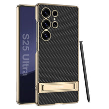 Load image into Gallery viewer, Leather Electroplated Protective Phone Case With Invisible Holder For Galaxy S25 S24 S23 Ultra Plus