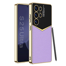 Load image into Gallery viewer, Electroplated Leather Phone Case For Galaxy S25 S24 S23 Ultra Plus