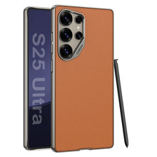 Load image into Gallery viewer, Electroplated Leather Shockproof Phone Case For Galaxy S25 S24 S23 Ultra