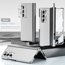 Load image into Gallery viewer, Electroplated Folding Case For Galaxy Z Fold5 Fold4 Fold3 With Double Hinge Protector and Free Stylus - Mycasety Mycasety