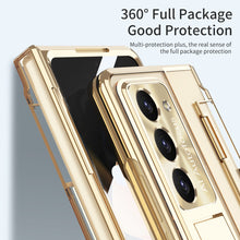 Load image into Gallery viewer, Plated Transparent Galaxy Z Fold5 Fold4 Fold3 Case with Front Screen Protector & Flat Hinge Protection & Kick-Stand - mycasety2023 Mycasety