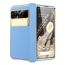 Load image into Gallery viewer, Ultra-thin Leather Electroplating Google Pixel Fold Case All-Inclusive Hinge with Screen Protector - mycasety2023 Mycasety
