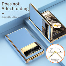 Load image into Gallery viewer, Ultra-thin Leather Electroplating Google Pixel Fold Case All-Inclusive Hinge with Screen Protector - mycasety2023 Mycasety