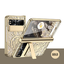 Load image into Gallery viewer, Electroplating Transparent Google Pixel Fold Case All-inclusive Drop-resistantCase with Hinge Protection Aand Kick-stand - Mycasety Mycasety