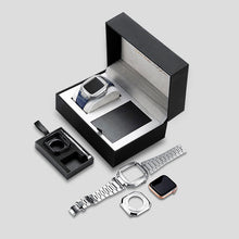 Load image into Gallery viewer, Luxury Metal Case Leather Strap For Apple Watch Series 44/45 mm - Mycasety Mycasety