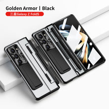 Load image into Gallery viewer, Electroplated Clear PC Galaxy Z Fold5 Fold4 Fold3 Case with Front Screen Protector & Flat Hinge & Hidden Stand And Pen Slot and Free Stylus - Mycasety Mycasety