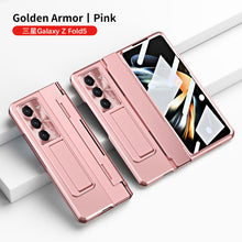 Load image into Gallery viewer, Plated Galaxy Z Fold5 Fold4 Fold3 Case with Front Screen Protector & Flat Hinge Protection & Hidden Stand - Mycasety Mycasety