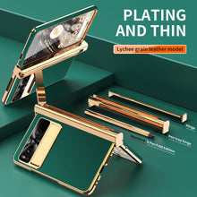 Load image into Gallery viewer, Ultra-Thin Leather Google Pixel Fold shell anti-fall all-inclusive Case double pen slot hinge With Stylus - mycasety2023 Mycasety