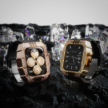 Load image into Gallery viewer, Luxury Metal Crystal Case Strap For Apple Watch 44/45mm