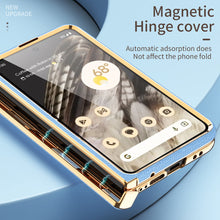 Load image into Gallery viewer, Ultra-thin Leather Electroplating Google Pixel Fold Case All-Inclusive Hinge with Screen Protector - mycasety2023 Mycasety