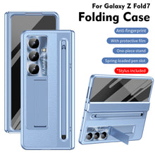 Load image into Gallery viewer, Leather Golden Electroplated Phone Case With Back Screen Glass and Stylus For Galaxy Z Fold8 Wide Ultra