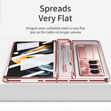 Load image into Gallery viewer, Electroplated Clear PC Galaxy Z Fold5 Fold4 Fold3 Case with Front Screen Protector & Flat Hinge & Hidden Stand And Pen Slot and Free Stylus - Mycasety Mycasety
