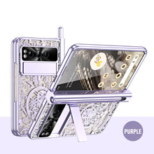 Load image into Gallery viewer, Electroplating Google Pixel Fold Case All Inclusive Double Pen Tray Hinge with Screen Protector and Free stylus - Mycasety Mycasety