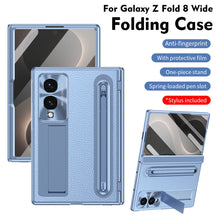 Load image into Gallery viewer, Leather Golden Electroplated Phone Case With Back Screen Glass and Stylus For Galaxy Z Fold8 Wide Ultra
