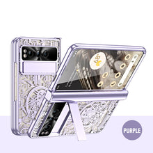 Load image into Gallery viewer, Electroplating Transparent Google Pixel Fold Case All-inclusive Drop-resistantCase with Hinge Protection Aand Kick-stand - Mycasety Mycasety