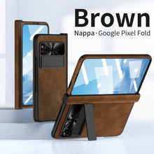 Load image into Gallery viewer, Plain leather Google Pixel Fold Case folding anti-fall hinge all-inclusive protective case - mycasety2023 Mycasety