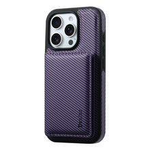 Load image into Gallery viewer, Magnetic Card Holder Carbon Fiber Shockproof iPhone Case