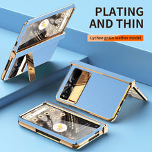 Load image into Gallery viewer, Ultra-thin Leather Electroplating Google Pixel Fold Case All-Inclusive Hinge with Screen Protector - mycasety2023 Mycasety