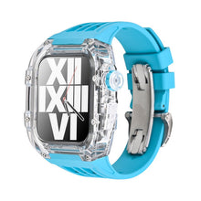 Load image into Gallery viewer, Luxury Metal Case Strap(Fluoro Rubber) For Apple Watch Series 44/45 mm - mycasety2023 Mycasety