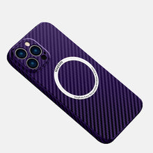 Load image into Gallery viewer, iPhone | Magnetic Purple Carbon Fiber Phone Case - Mycasety Mycasety