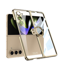 Load image into Gallery viewer, Transparent Samsung Galaxy Z Fold5 Plated Phantom Case with Exclusive Ring - Mycasety Mycasety