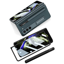 Load image into Gallery viewer, Samsung Galaxy Z Fold 5 Case with Front Screen Tempered Glass Protector & Pen Slot & Stylus - mycasety2023 Mycasety